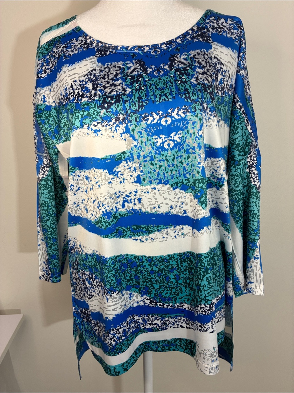 Cubism Los Angeles Blue Multi Print Top